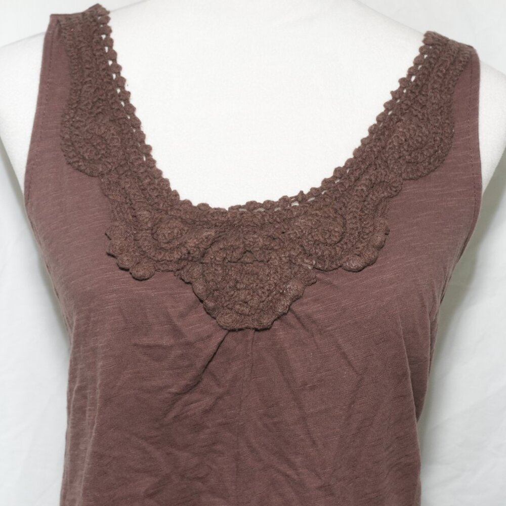 NWT Crochet Brown Tank Top 100% Cotton Lane Bryant Womens 18/20